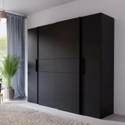 Szafa ubraniowa 200 cm Czarny / Biały